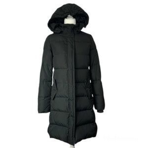 J.Crew black long puffer down jacket XXS